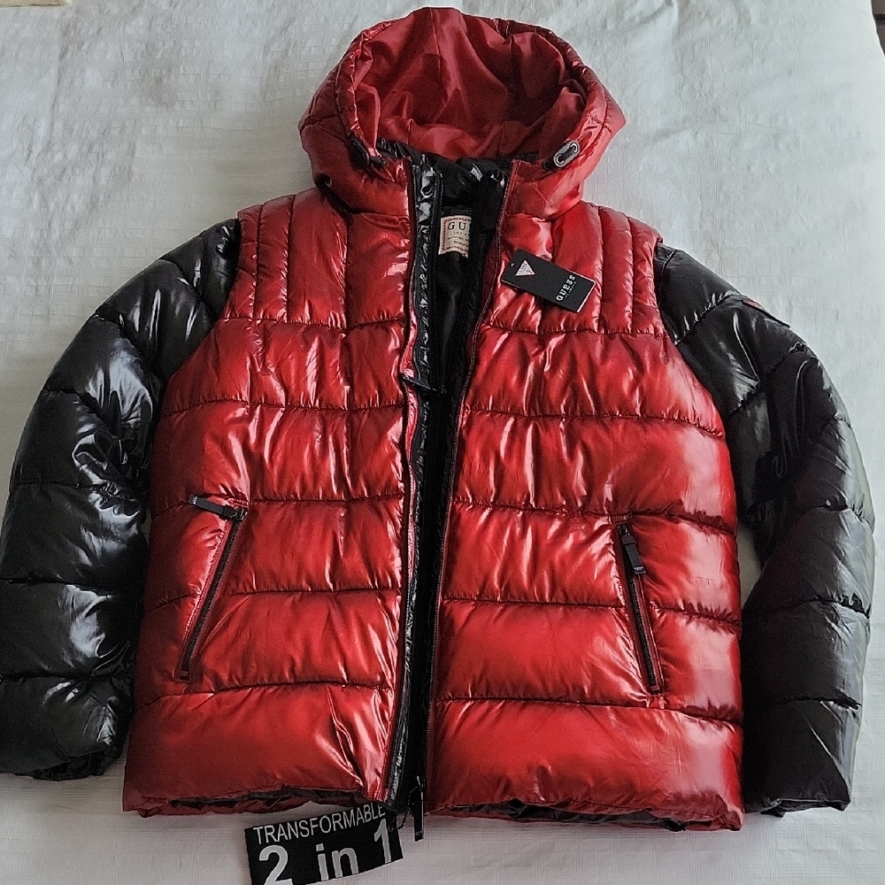 NEW!! GUESS 2-in-1 puffer jacket